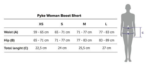 Boost One Woman Short Size Guide