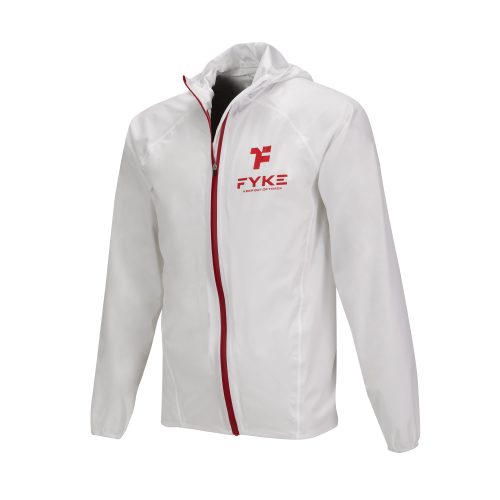 Waterproof Running Jacket,  na cor White Red com design minimalista para atividade desportiva